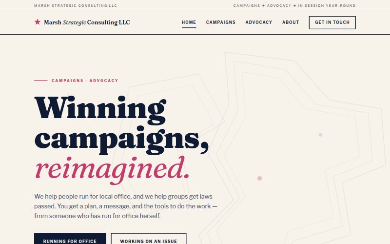 Screenshot of the Marsh Strategic Consulting website